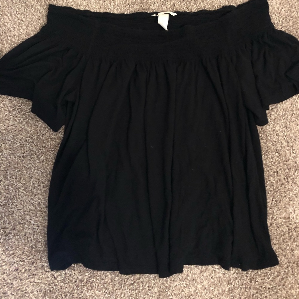 Black off the shoulder top